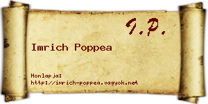 Imrich Poppea névjegykártya